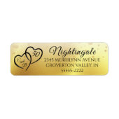 Jubileum Elegant Script Hecht Initiaal Gold Etiket (Voorkant)