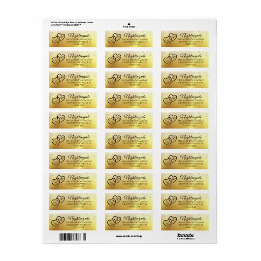 Jubileum Elegant Script Hecht Initiaal Gold Etiket (Full Sheet)