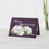 Jubileum Elegant White Roses Cards Kaart (Voorkant)