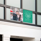 Jubileum emerald green hart gepersonaliseerde foto spandoek (Buitenkant Gebouw)