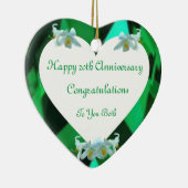 Jubileum Emerald Heart, twintigste bruiloft Keramisch Ornament (Rechts)