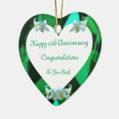 Jubileum Emerald Heart, twintigste bruiloft Keramisch Ornament (Links)
