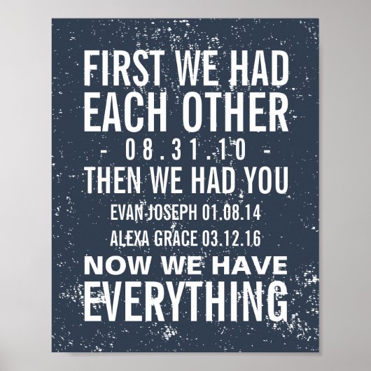 Jubileum en 2 Gezinnen Verjaardagen Aangepaste afd Poster (Voorkant)