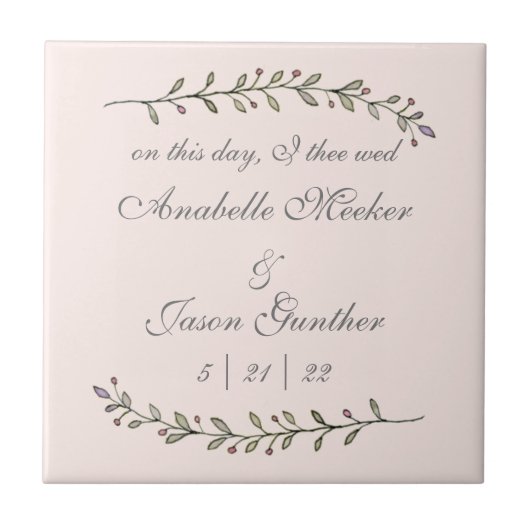 Jubileum- en weddenschap tegeltje (Voorkant)