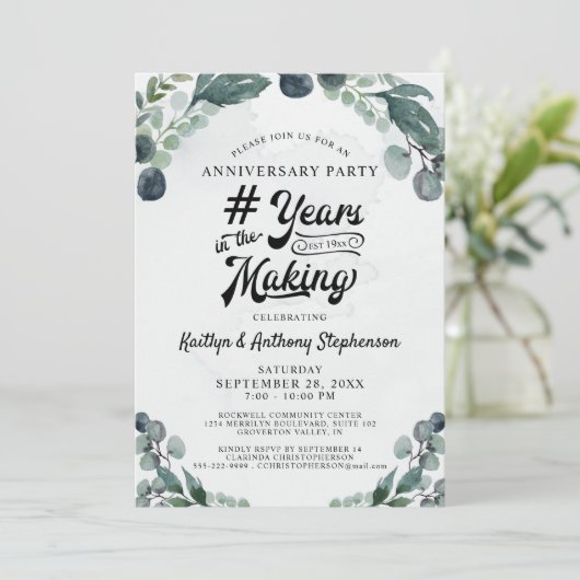 Jubileum Eucalyptus # JAAR IN DE MAKEN Kaart (Staand voorkant)