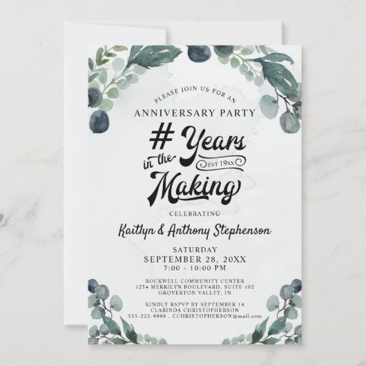 Jubileum Eucalyptus # JAAR IN DE MAKING Kaart (Voorkant)