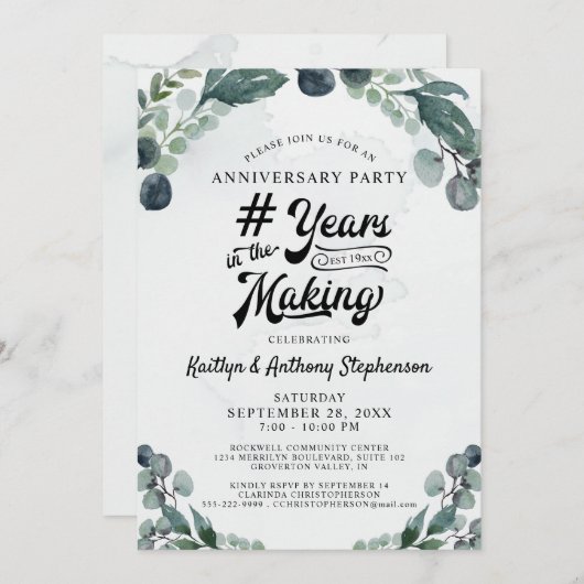 Jubileum Eucalyptus # JAAR IN DE MAKING Kaart (Voorkant / Achterkant)