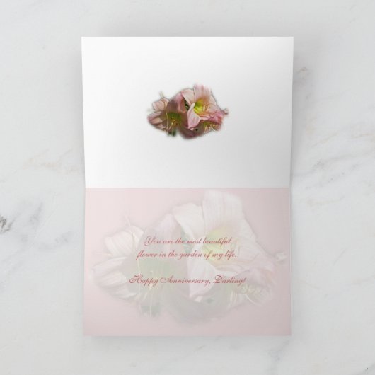 Jubileum - Fancy roze daglib Kaart (Binnen)