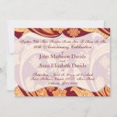 Jubileum Feest Rode Bloemen Henna Kaart (Voorkant)