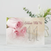 Jubileum feestuitnodiging voor 11 jaar kaart (Staand voorkant)