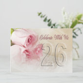 Jubileum feestuitnodiging voor 26 jaar kaart (Staand voorkant)