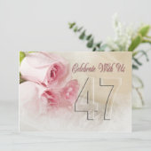 Jubileum feestuitnodiging voor 47 jaar kaart (Staand voorkant)