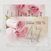 Jubileum feestuitnodiging voor 47 jaar kaart (Voorkant / Achterkant)