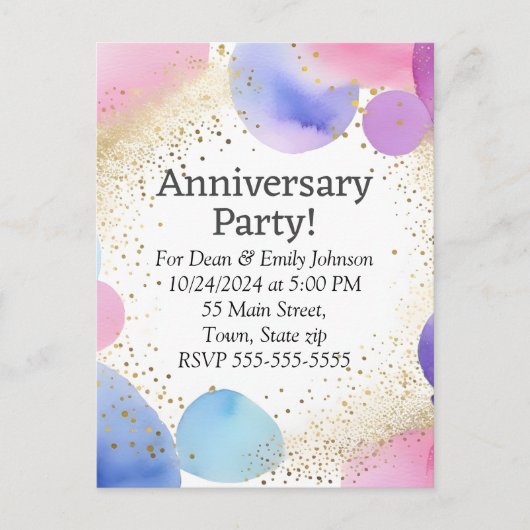 Jubileum feestuitnodigingen uitnodiging briefkaart (Voorkant)