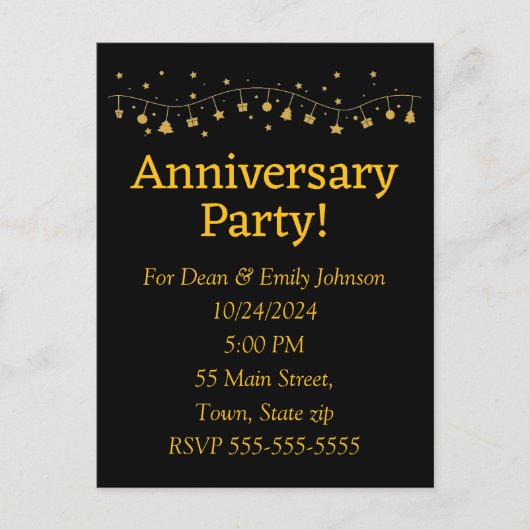 Jubileum feestuitnodigingen uitnodiging briefkaart (Voorkant)