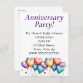 Jubileum feestuitnodigingen uitnodiging briefkaart (Voorkant / Achterkant)