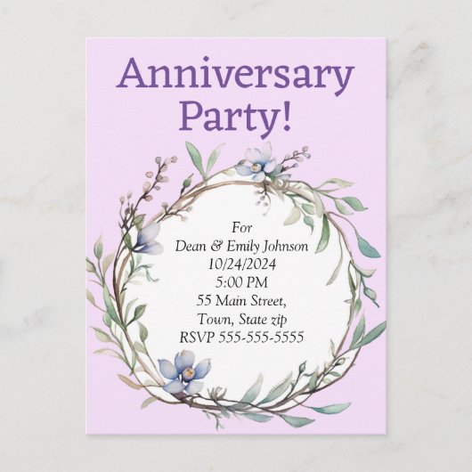 Jubileum feestuitnodigingen uitnodiging briefkaart (Voorkant)