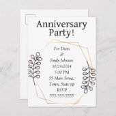 Jubileum feestuitnodigingen uitnodiging briefkaart (Voorkant / Achterkant)