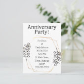 Jubileum feestuitnodigingen uitnodiging briefkaart (Staand voorkant)