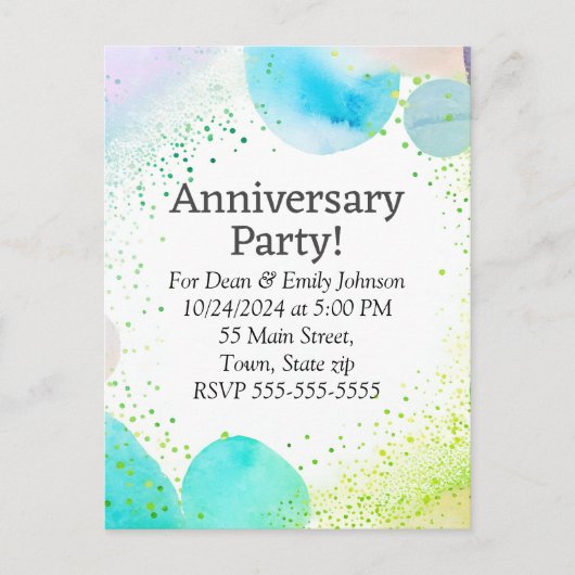 Jubileum feestuitnodigingen uitnodiging briefkaart (Voorkant)