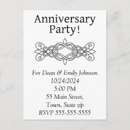 Jubileum feestuitnodigingen uitnodiging briefkaart