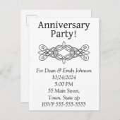 Jubileum feestuitnodigingen uitnodiging briefkaart (Voorkant / Achterkant)