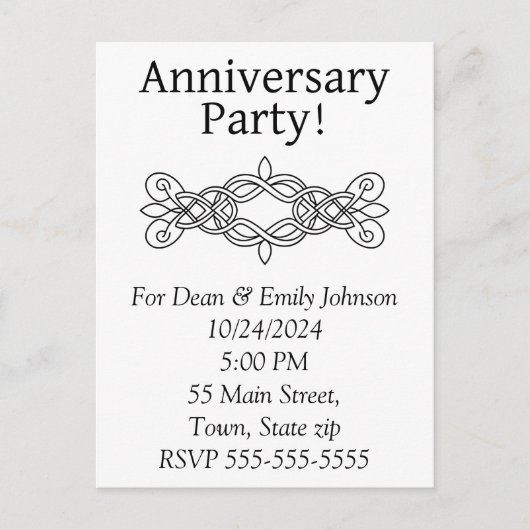 Jubileum feestuitnodigingen uitnodiging briefkaart (Voorkant)