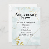 Jubileum feestuitnodigingen uitnodiging briefkaart (Voorkant / Achterkant)