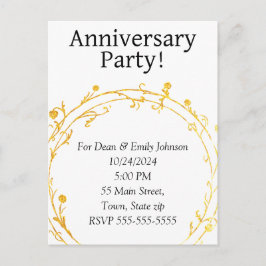 Jubileum feestuitnodigingen uitnodiging briefkaart