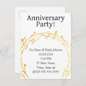 Jubileum feestuitnodigingen uitnodiging briefkaart (Voorkant / Achterkant)