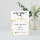 Jubileum feestuitnodigingen uitnodiging briefkaart (Staand voorkant)