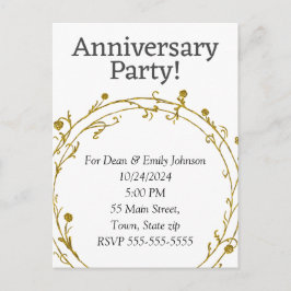 Jubileum feestuitnodigingen uitnodiging briefkaart