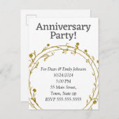 Jubileum feestuitnodigingen uitnodiging briefkaart (Voorkant / Achterkant)