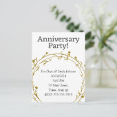 Jubileum feestuitnodigingen uitnodiging briefkaart (Staand voorkant)