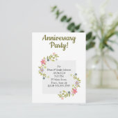 Jubileum feestuitnodigingen uitnodiging briefkaart (Staand voorkant)