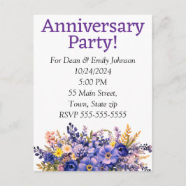 Jubileum feestuitnodigingen uitnodiging briefkaart