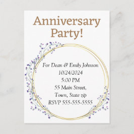 Jubileum feestuitnodigingen uitnodiging briefkaart