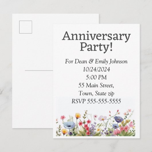 Jubileum feestuitnodigingen uitnodiging briefkaart (Voorkant / Achterkant)