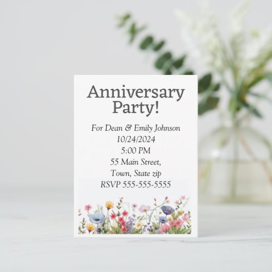 Jubileum feestuitnodigingen uitnodiging briefkaart (Staand voorkant)