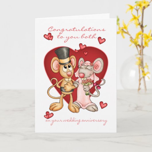 jubileum felicitaties aan jullie beiden - leuke mi kaart (Gele Bloem)