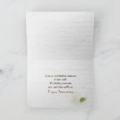 Jubileum Floral Love Text on Wood Kaart (Binnen)