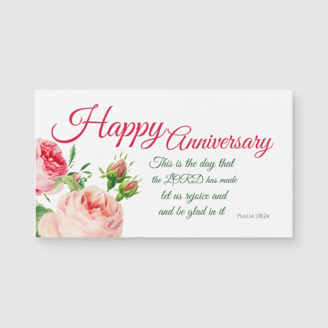 Jubileum Floral Psalm 118:24 Magnet (Voorkant)