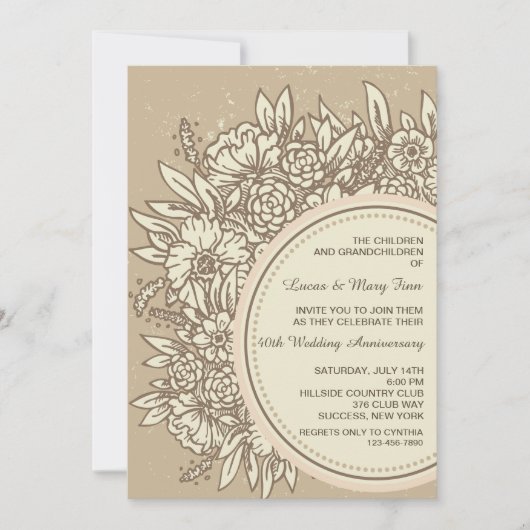 Jubileum Flowers Uitnodiging (Voorkant)