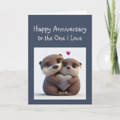 Jubileum Forever Liefde & Vriend Schattige Otters Kaart (Voorkant)