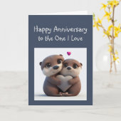 Jubileum Forever Liefde & Vriend Schattige Otters Kaart (Gele Bloem)