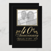 Jubileum Foto 40th Kaart (Voorkant / Achterkant)