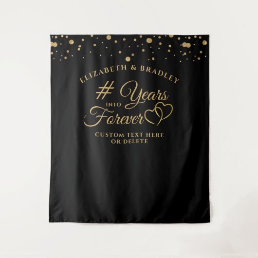 Jubileum Foto Backdrop Jaar in Voor Altijd Wandkleed (Voorkant)