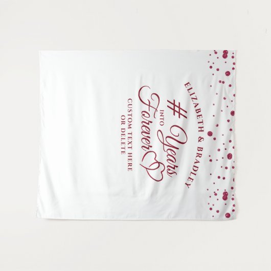 Jubileum Foto Backdrop Jaar in Voor Altijd Wandkleed (Voorkant (horizontaal))