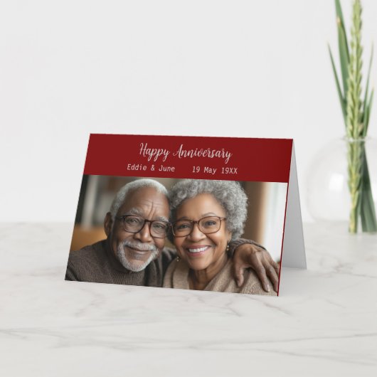 Jubileum Foto Gevouwen Jubileum Kaart Bourgogne (Voorkant)