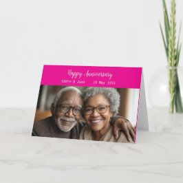 Jubileum Foto Gevouwen Jubileum Kaart Roze